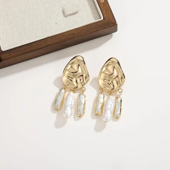 Donabus Statement Pearl Dangle Earrings