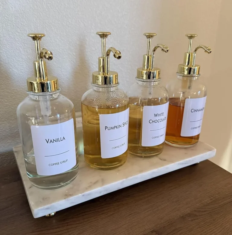 Glass Coffee Syrup Dispenser Set