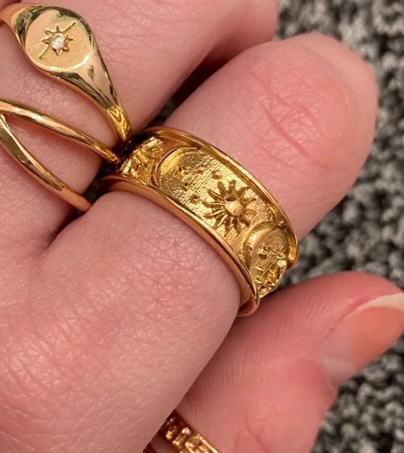 HZMAN Moon Star Sun Statement Ring