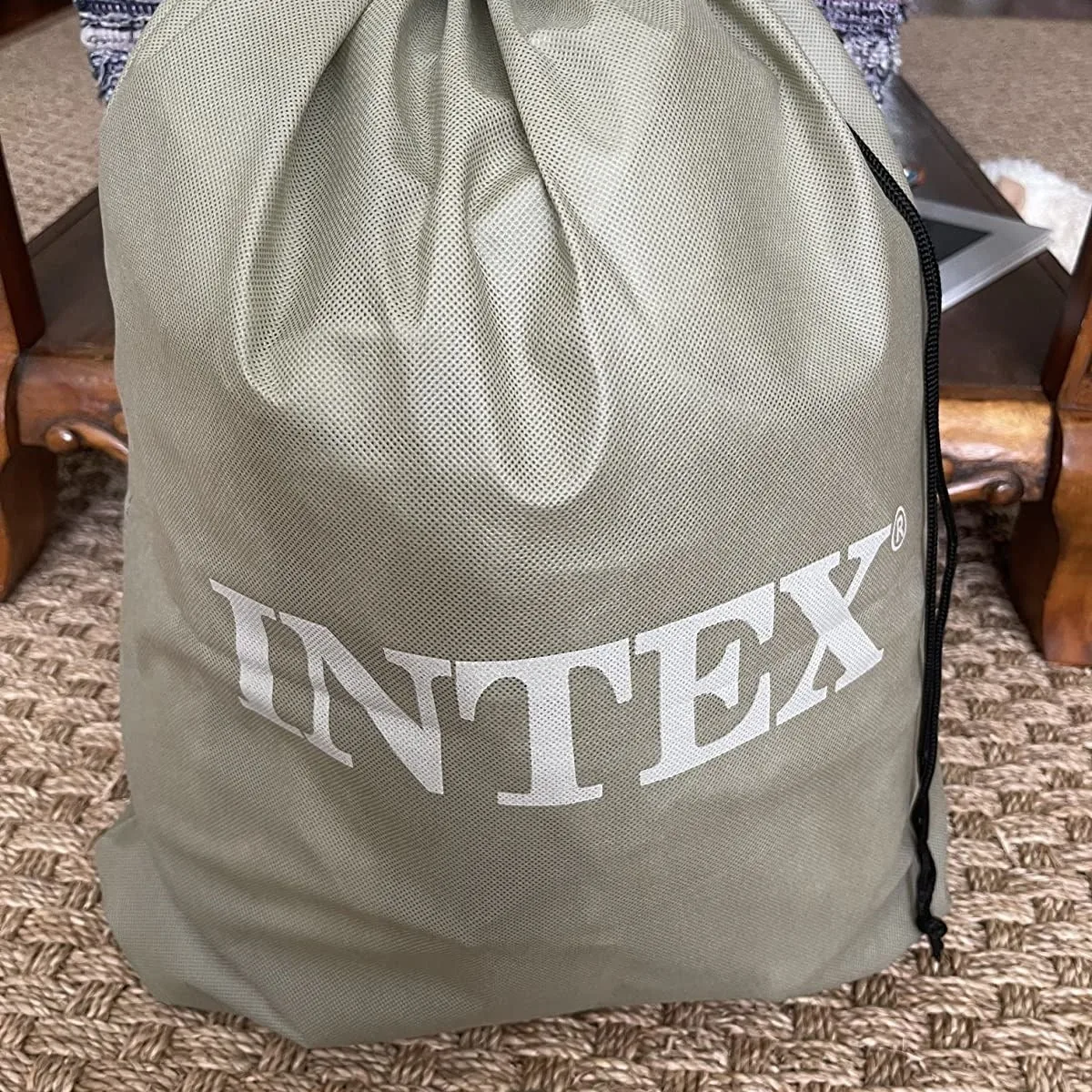 Intex Kidz inflatable travel bed packed in its carry bag
