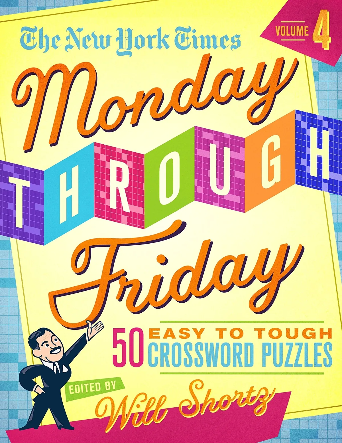 Cover of a spiral-bound New York Times easy to tough crossword collection