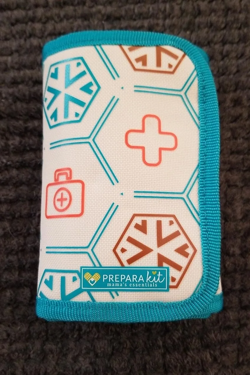 Compact patterned travel first aid kit for kids
