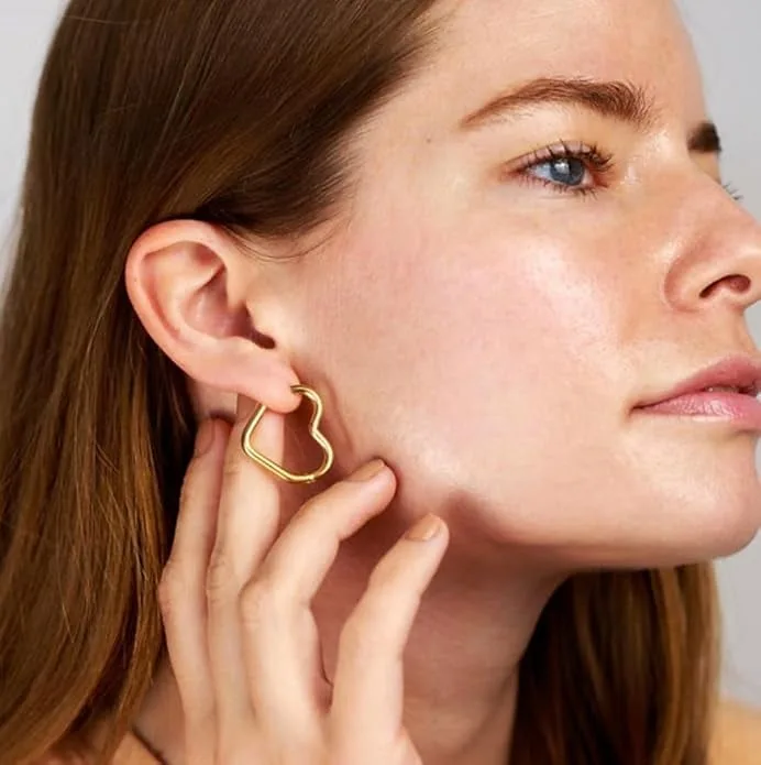 See Sea Jewelry Heart Hoop Earrings