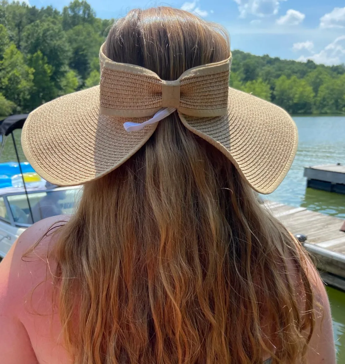 Simplicity Roll-Up Straw Sun Visor