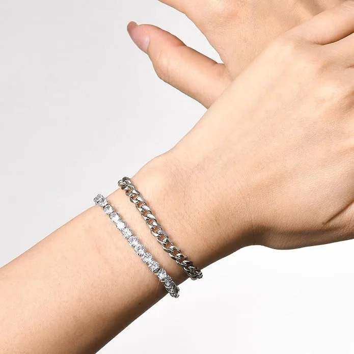 VNOX Stainless Steel Chain Bracelet Set